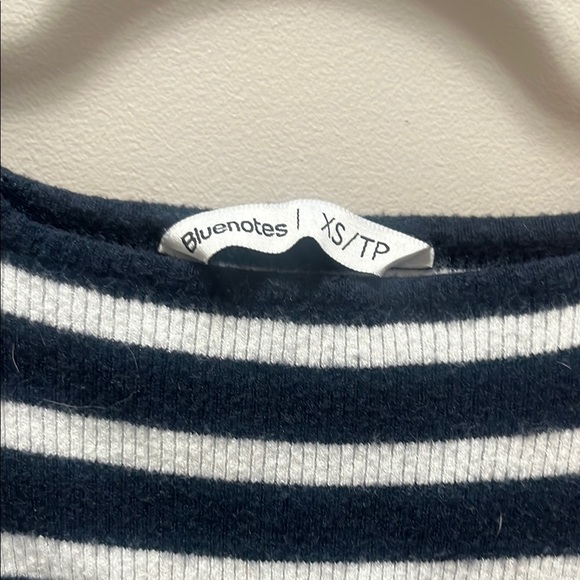 Bluenotes Navy and White Striped Top - Picture 2 of 5